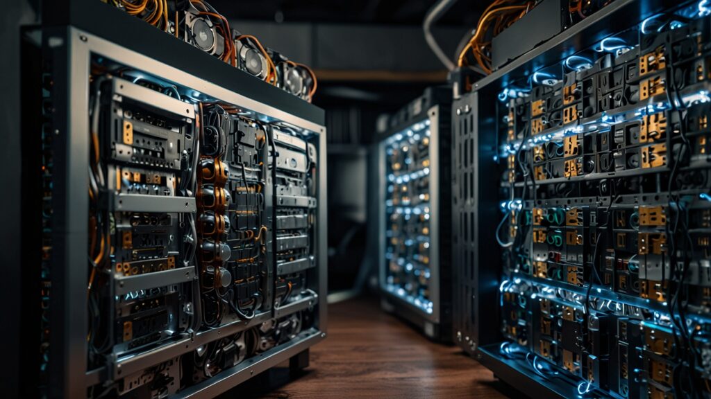 Crypto mining setup with GPU rigs